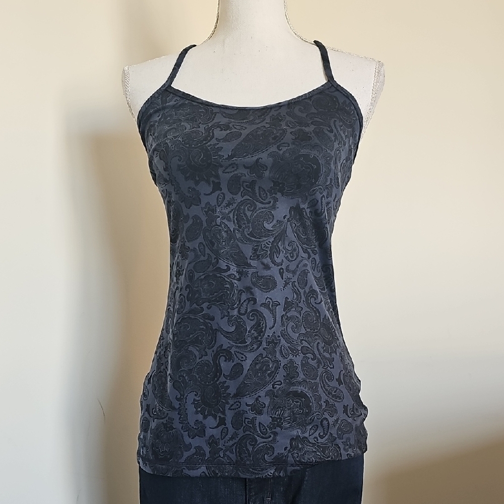 Women's Black Paisley Tank Top